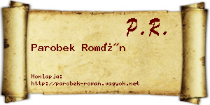 Parobek Román névjegykártya
